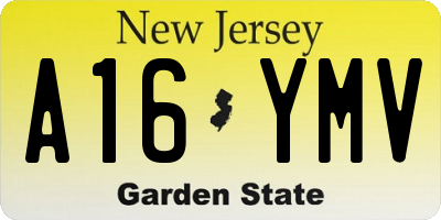 NJ license plate A16YMV