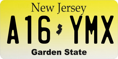 NJ license plate A16YMX