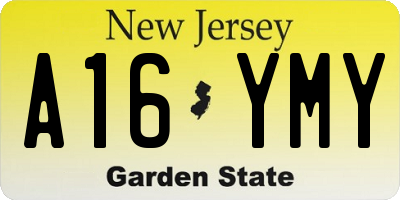 NJ license plate A16YMY