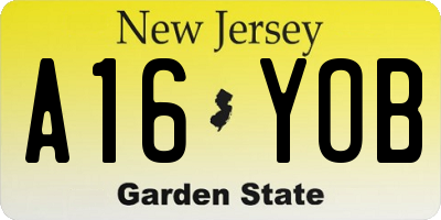 NJ license plate A16YOB