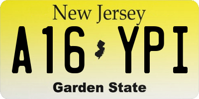 NJ license plate A16YPI