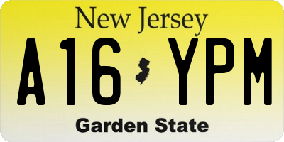 NJ license plate A16YPM