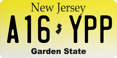 NJ license plate A16YPP