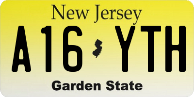 NJ license plate A16YTH