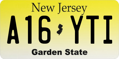 NJ license plate A16YTI