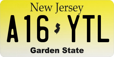 NJ license plate A16YTL