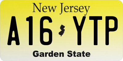 NJ license plate A16YTP