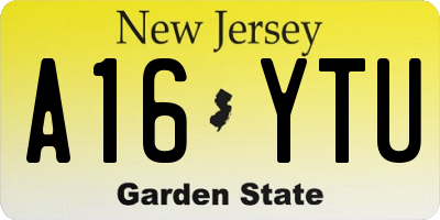 NJ license plate A16YTU