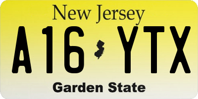 NJ license plate A16YTX