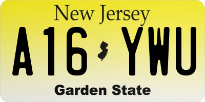 NJ license plate A16YWU