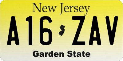 NJ license plate A16ZAV