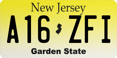 NJ license plate A16ZFI