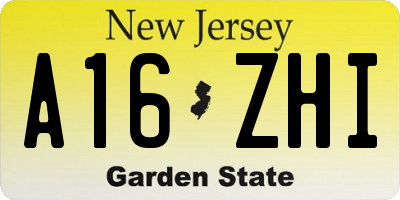 NJ license plate A16ZHI