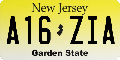 NJ license plate A16ZIA