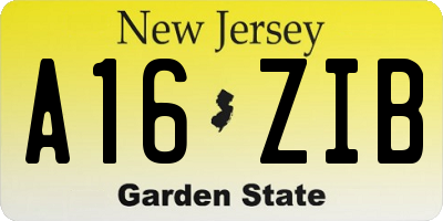 NJ license plate A16ZIB