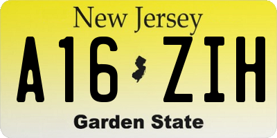 NJ license plate A16ZIH