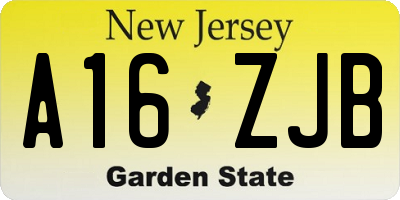 NJ license plate A16ZJB
