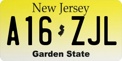 NJ license plate A16ZJL