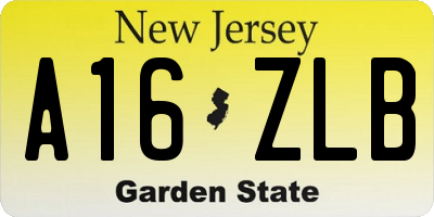 NJ license plate A16ZLB