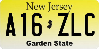 NJ license plate A16ZLC