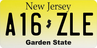 NJ license plate A16ZLE