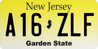 NJ license plate A16ZLF