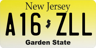 NJ license plate A16ZLL