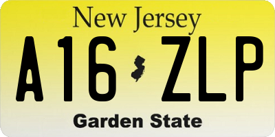 NJ license plate A16ZLP