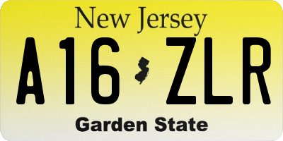 NJ license plate A16ZLR
