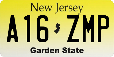 NJ license plate A16ZMP