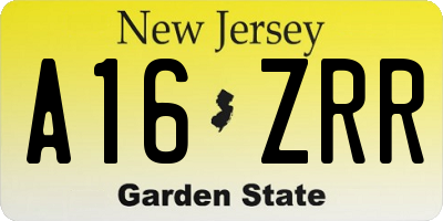 NJ license plate A16ZRR