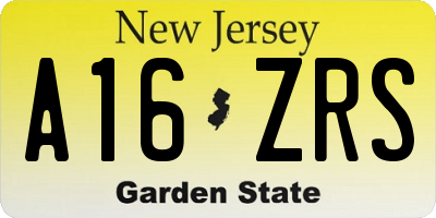 NJ license plate A16ZRS