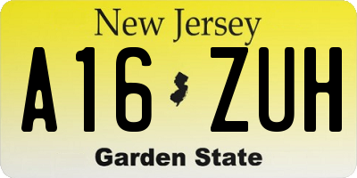 NJ license plate A16ZUH
