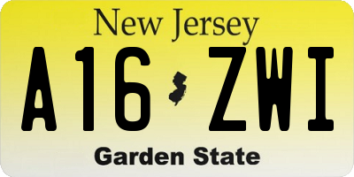 NJ license plate A16ZWI