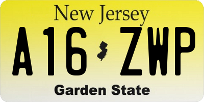 NJ license plate A16ZWP