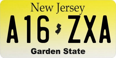 NJ license plate A16ZXA