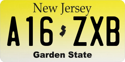 NJ license plate A16ZXB