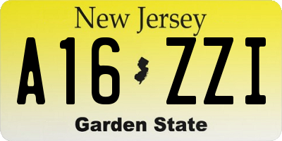 NJ license plate A16ZZI