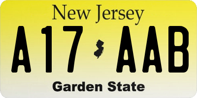 NJ license plate A17AAB