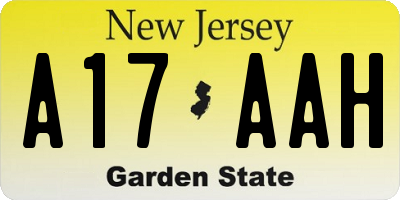 NJ license plate A17AAH