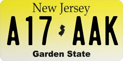 NJ license plate A17AAK