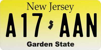 NJ license plate A17AAN