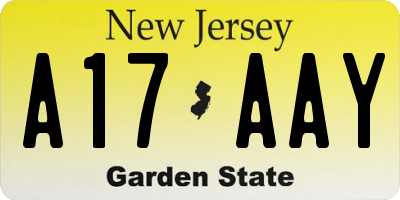 NJ license plate A17AAY