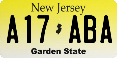 NJ license plate A17ABA