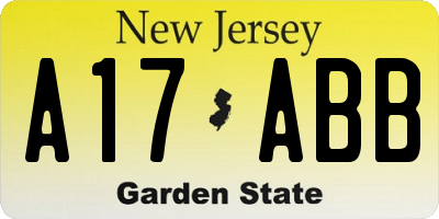 NJ license plate A17ABB