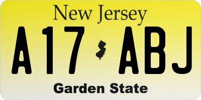 NJ license plate A17ABJ