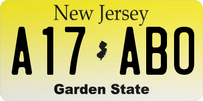 NJ license plate A17ABO