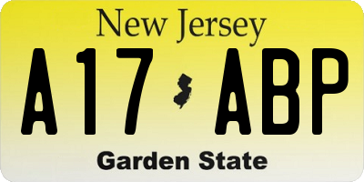 NJ license plate A17ABP