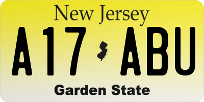 NJ license plate A17ABU