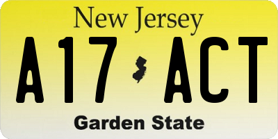 NJ license plate A17ACT